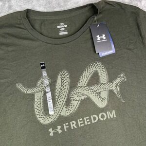 Under Armour T Shirt Mens‎ 3XL Green Freedom Military Snake UA Graphic Training